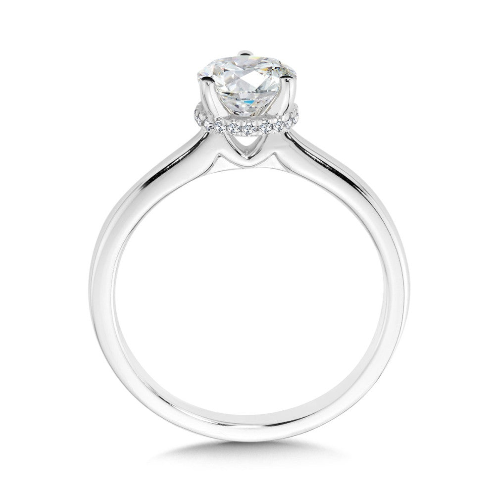 2.0 ct Pear Lab Diamond Solitaire Engagement Ring w/ Hidden Halo in 14KW