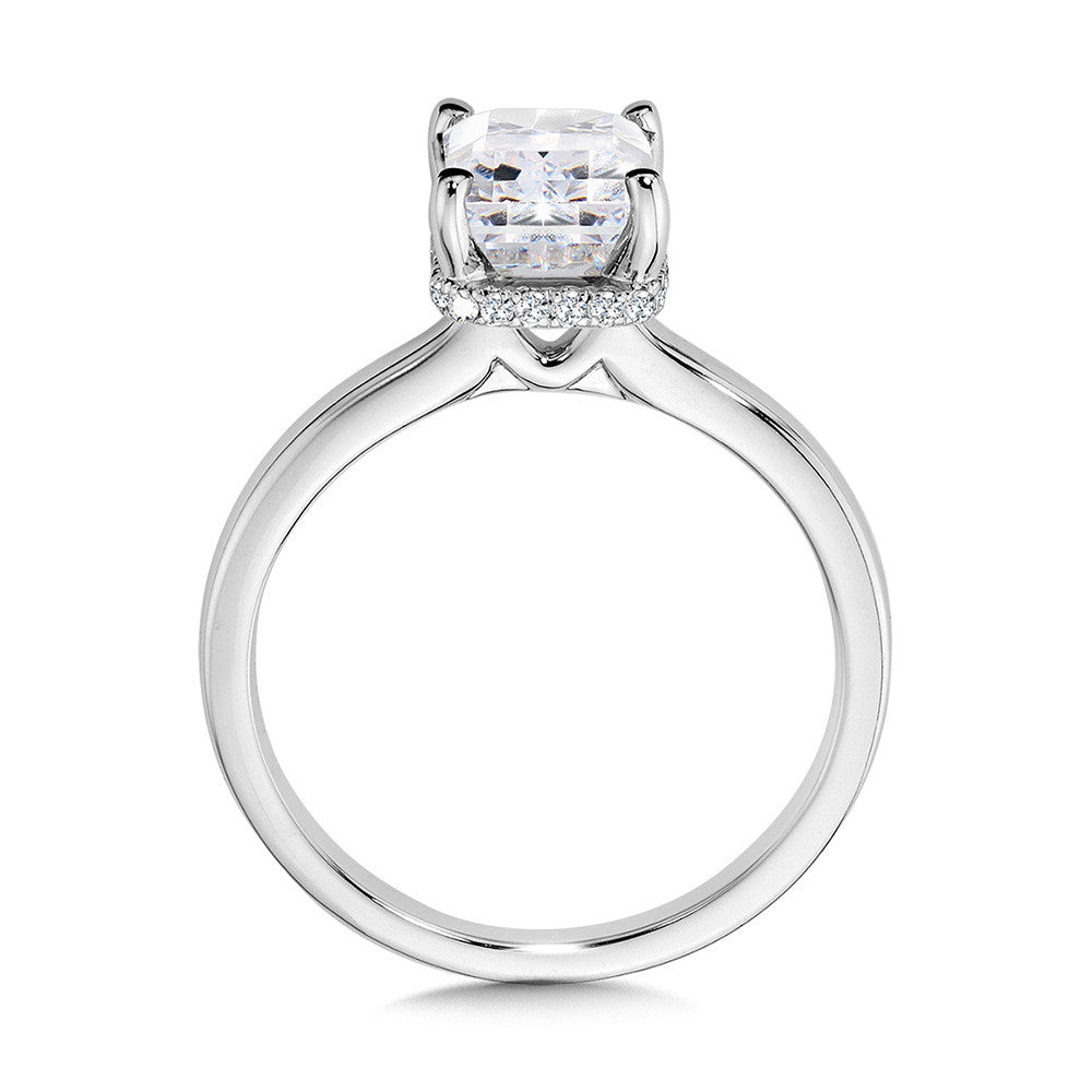 2.0 ct Emerald-Cut Lab Diamond Solitaire with Hidden Halo in 14KW