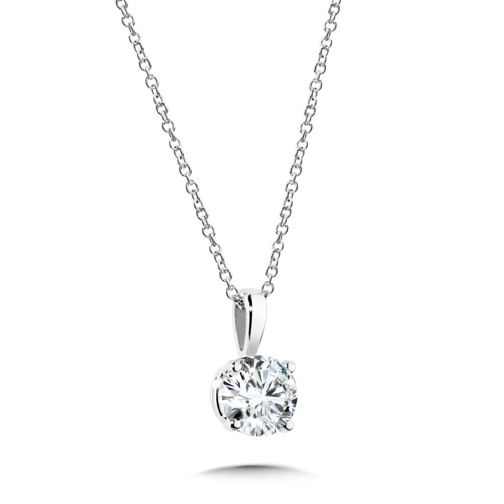 1.96 ct Round Lab-Grown Diamond Solitaire Necklace in 14KW