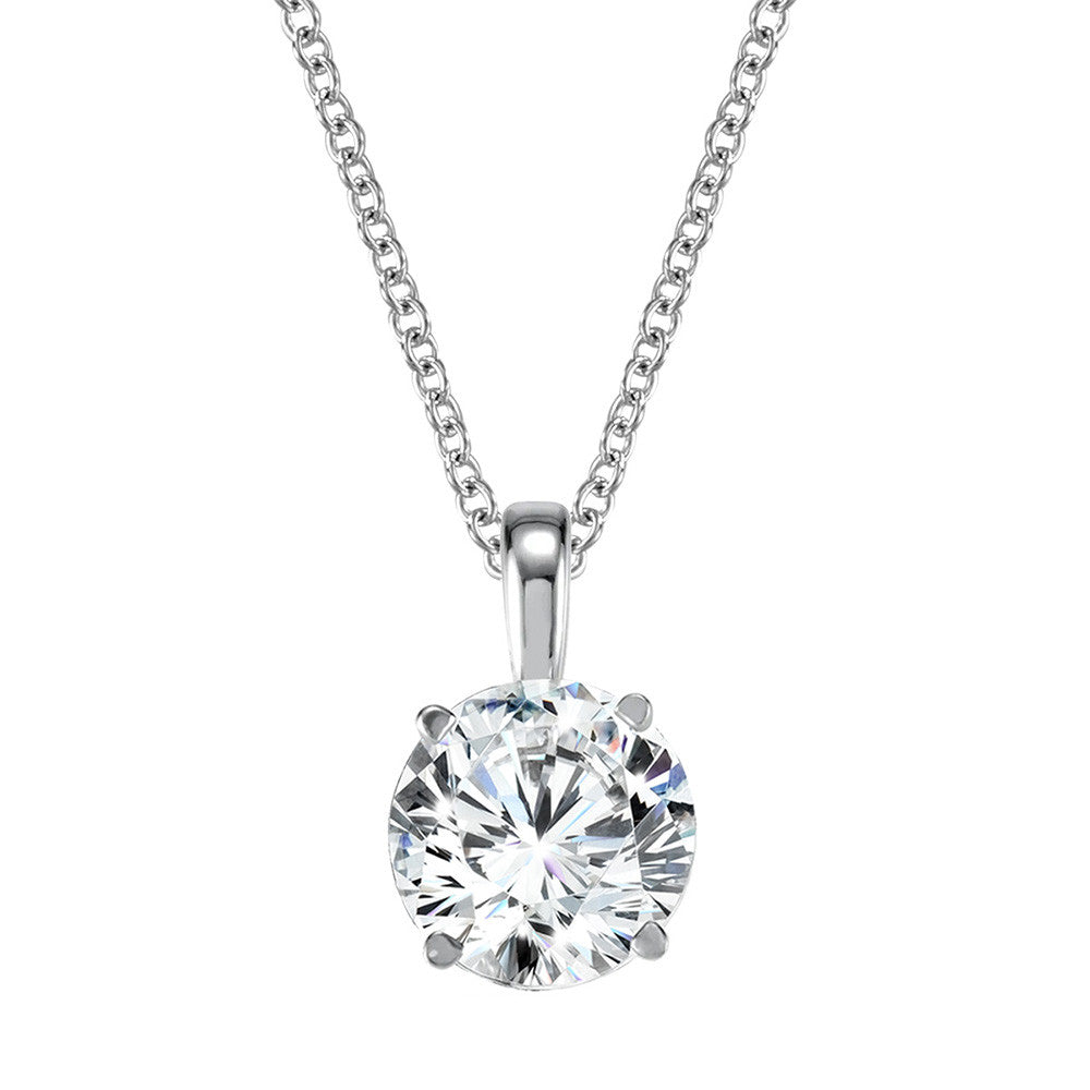 1.96 ct Round Lab-Grown Diamond Solitaire Necklace in 14KW