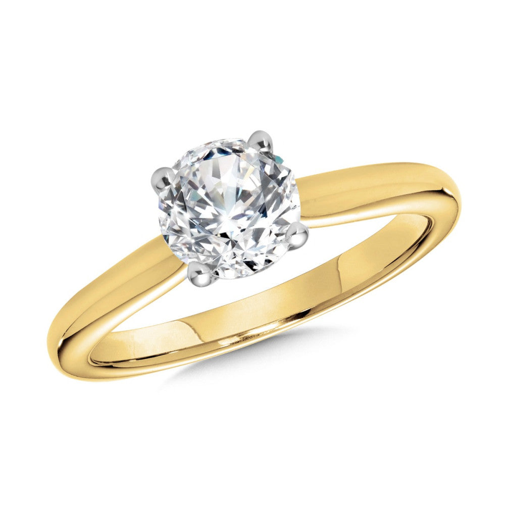 1.0 ct Round Lab Diamond Solitaire Engagement RIng in 14KY