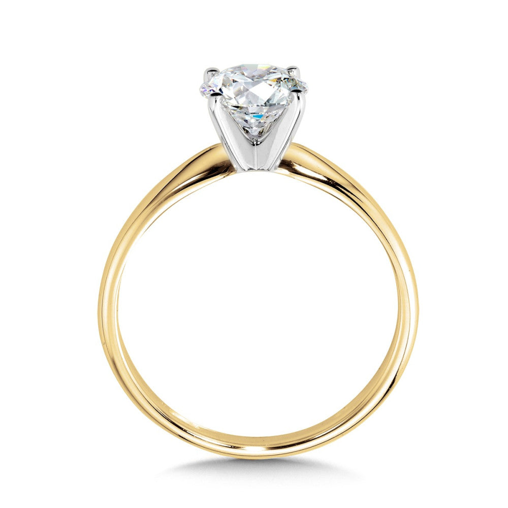 1.0 ct Round Lab Diamond Solitaire Engagement RIng in 14KY