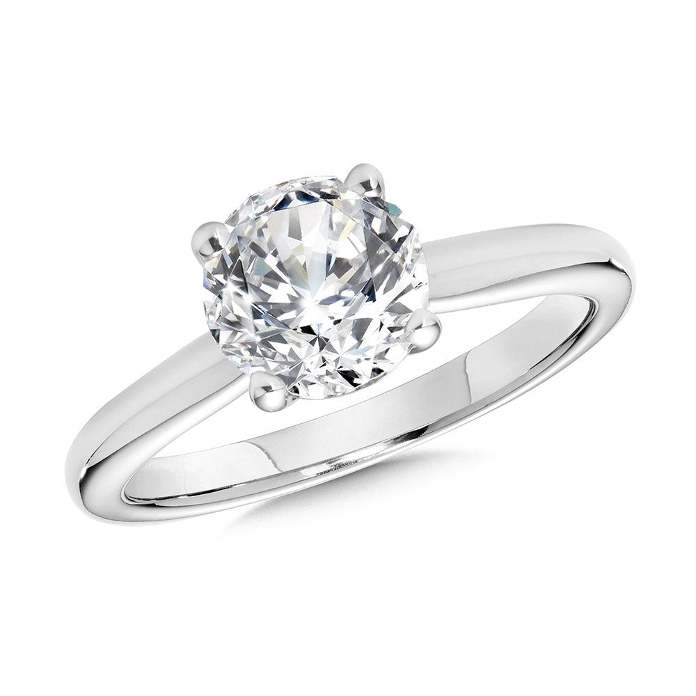 2.0 ct Round Lab Diamond Solitaire Engagement Ring in 14KW