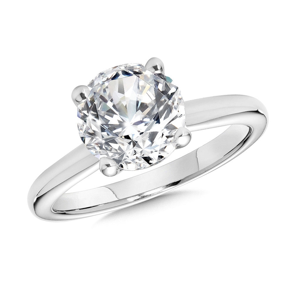 3.0 ct Round Lab Diamond Solitaire Engagement Ring in 14KW