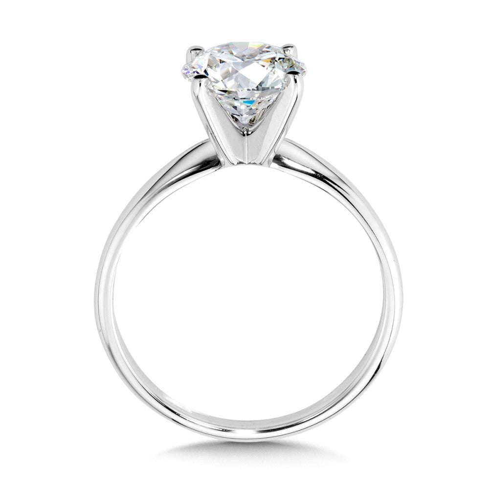 3.0 ct Round Lab Diamond Solitaire Engagement Ring in 14KW