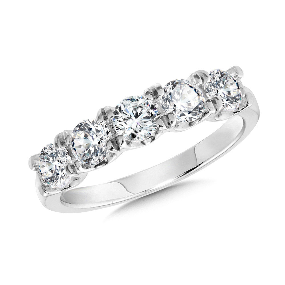 5 Stone Lab Diamond Anniversary Ring in 14KW