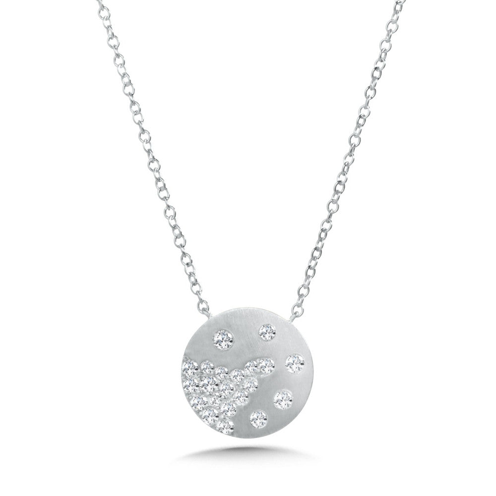 Lumina Diamond Disc Pendant Necklace in 14KW