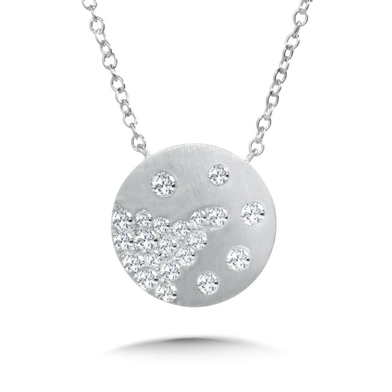 Lumina Diamond Disc Pendant Necklace in 14KW