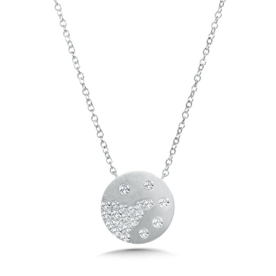 Lumina Diamond Disc Pendant Necklace in 14KW