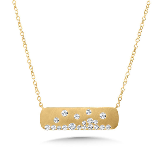 Diamond Bubble Bar Necklace in 14KY