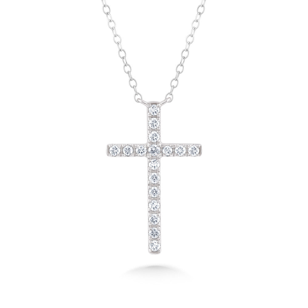 Diamond Cross Pendant Necklace in 10KW