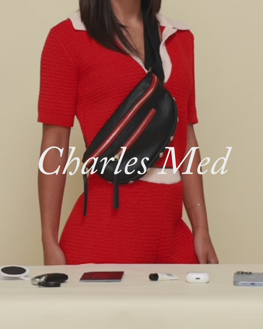 Load and play video in Gallery viewer, Charles Crossbody Med in West End/ Antique Gold
