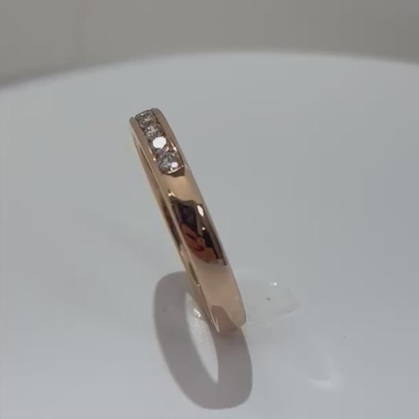 Load and play video in Gallery viewer, Custom Channel Set Diamond Band in 14K Rose Gold 0.48ctw
