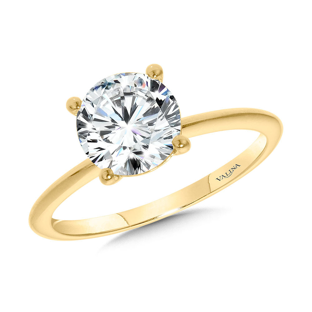 Classic Round Solitaire Engagement Ring in 14KW