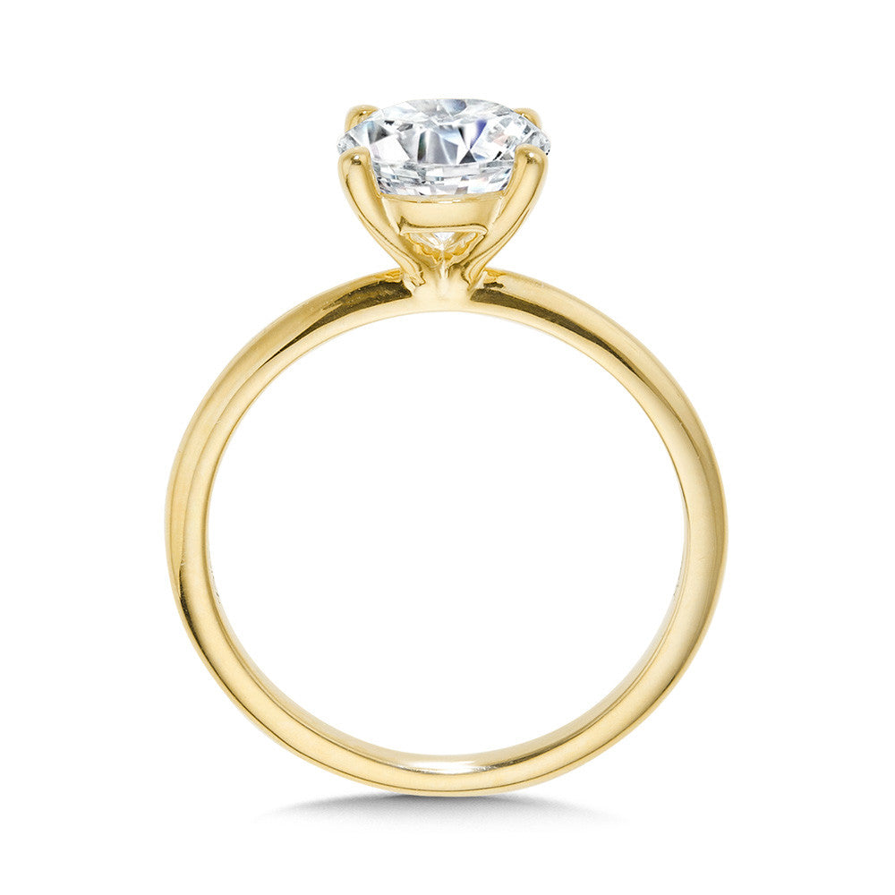Classic Round Solitaire Engagement Ring in 14KW