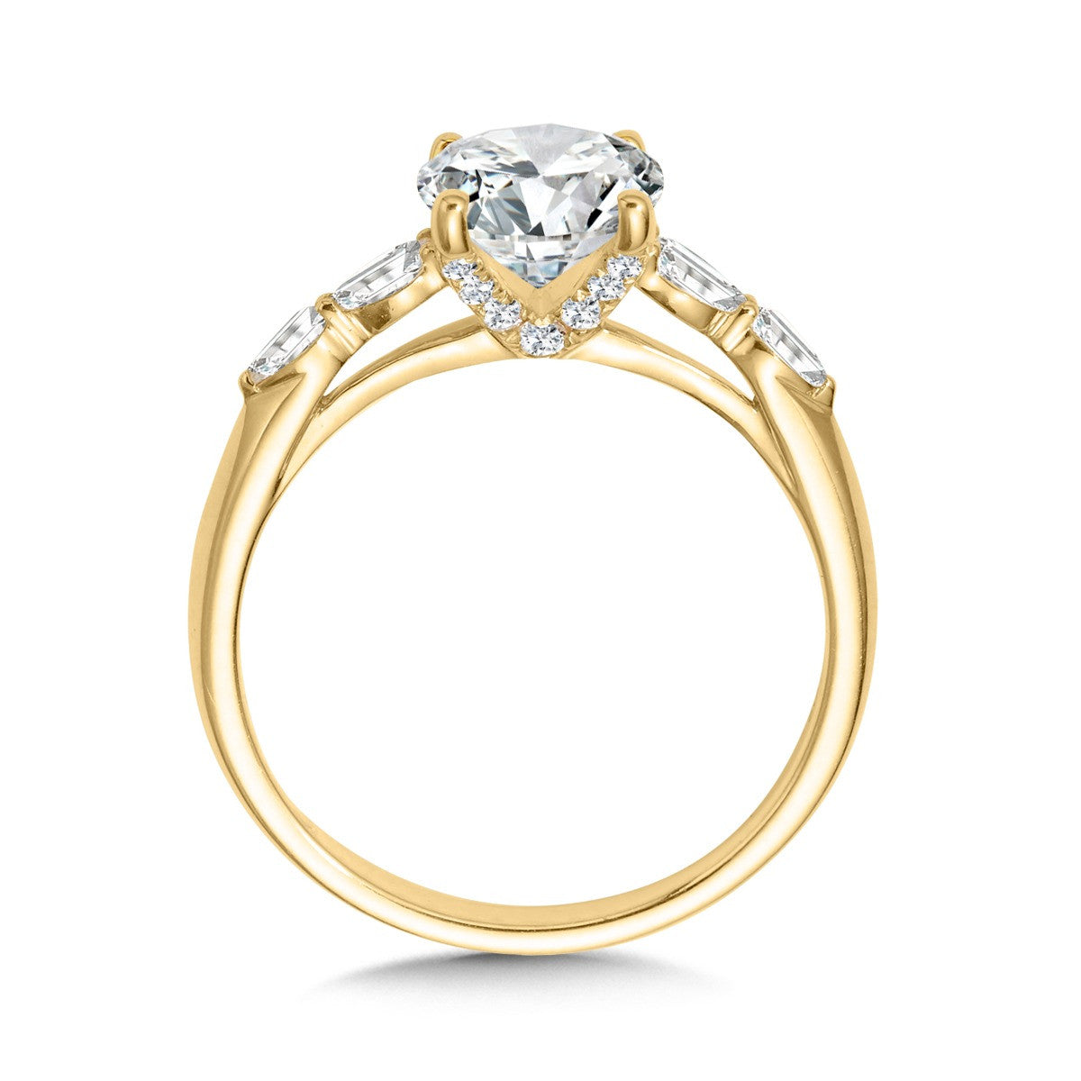 Oval Solitaire Engagement Ring w/ Pear Accents
