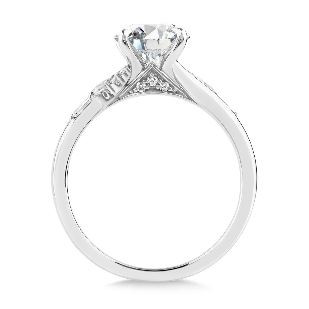 Oval Solitaire Engagement Ring with Side Stones in 14KY