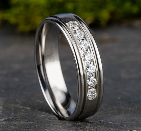 6MM Roosevelt Channel-Set Diamond Band in 14K White Gold