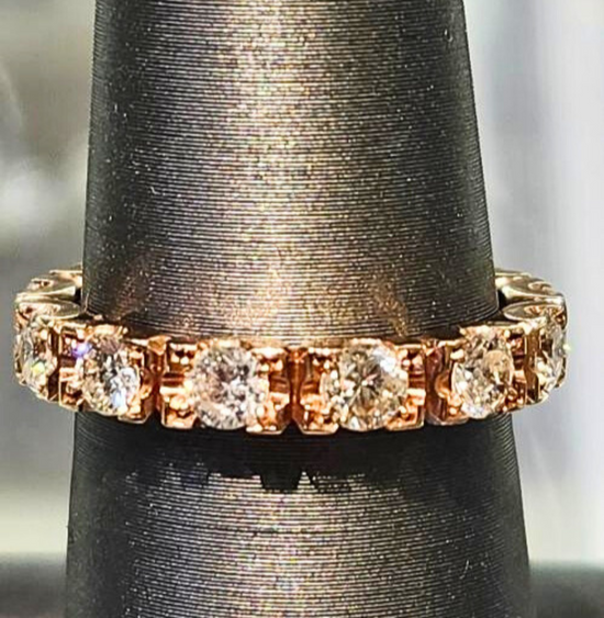Custom Diamond Eternity Band – 14K Rose Gold, 1.60 CTW