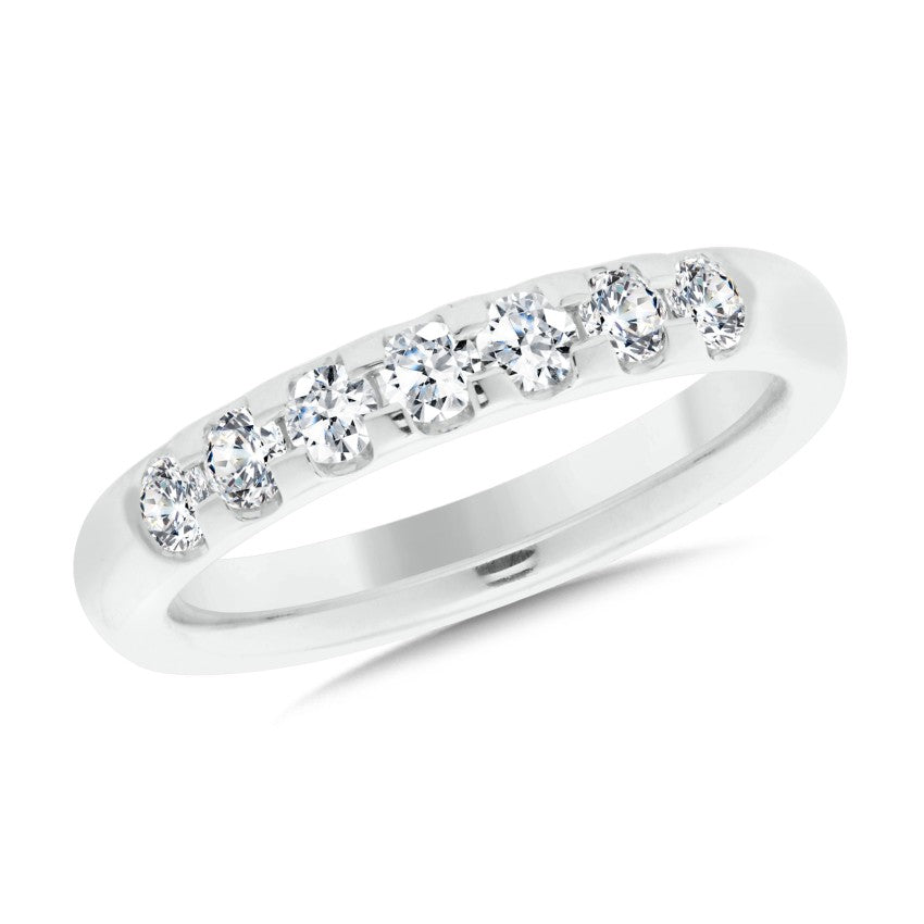 0.50ct 7-Stone Lab-Grown Diamond Anniversary Band in 14K White Gold