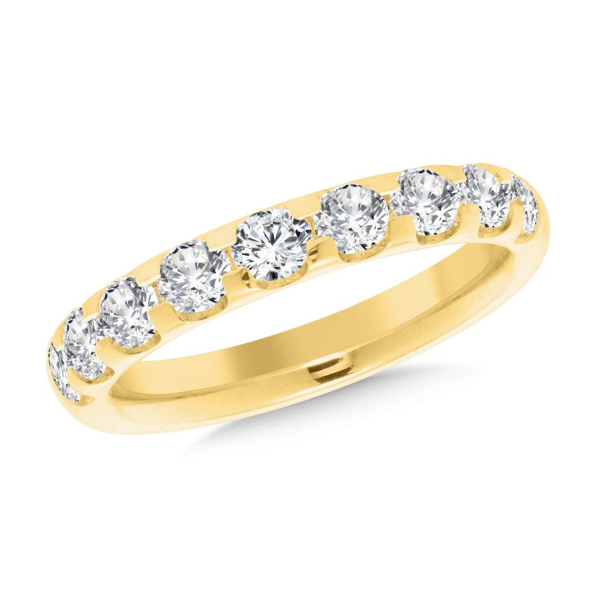 1.00ct 9-Stone Lab-Grown Diamond Anniversary Band in 14K Yellow Gold