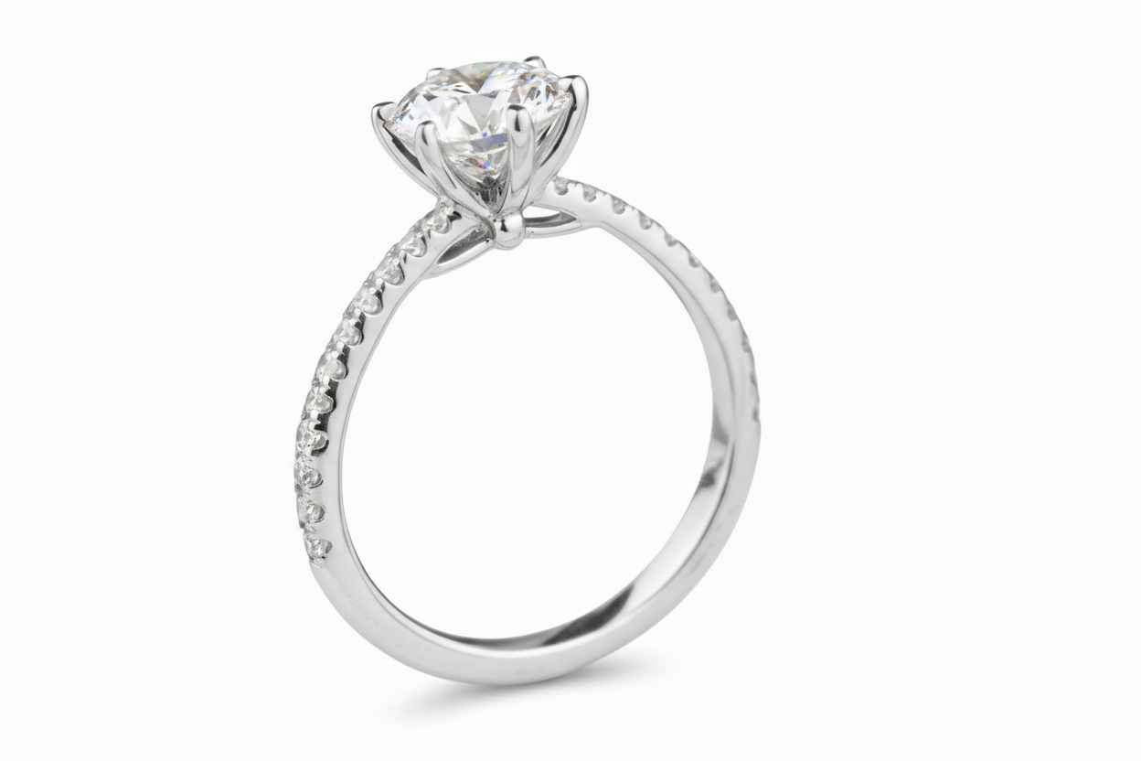 White Gold Ring - Angle