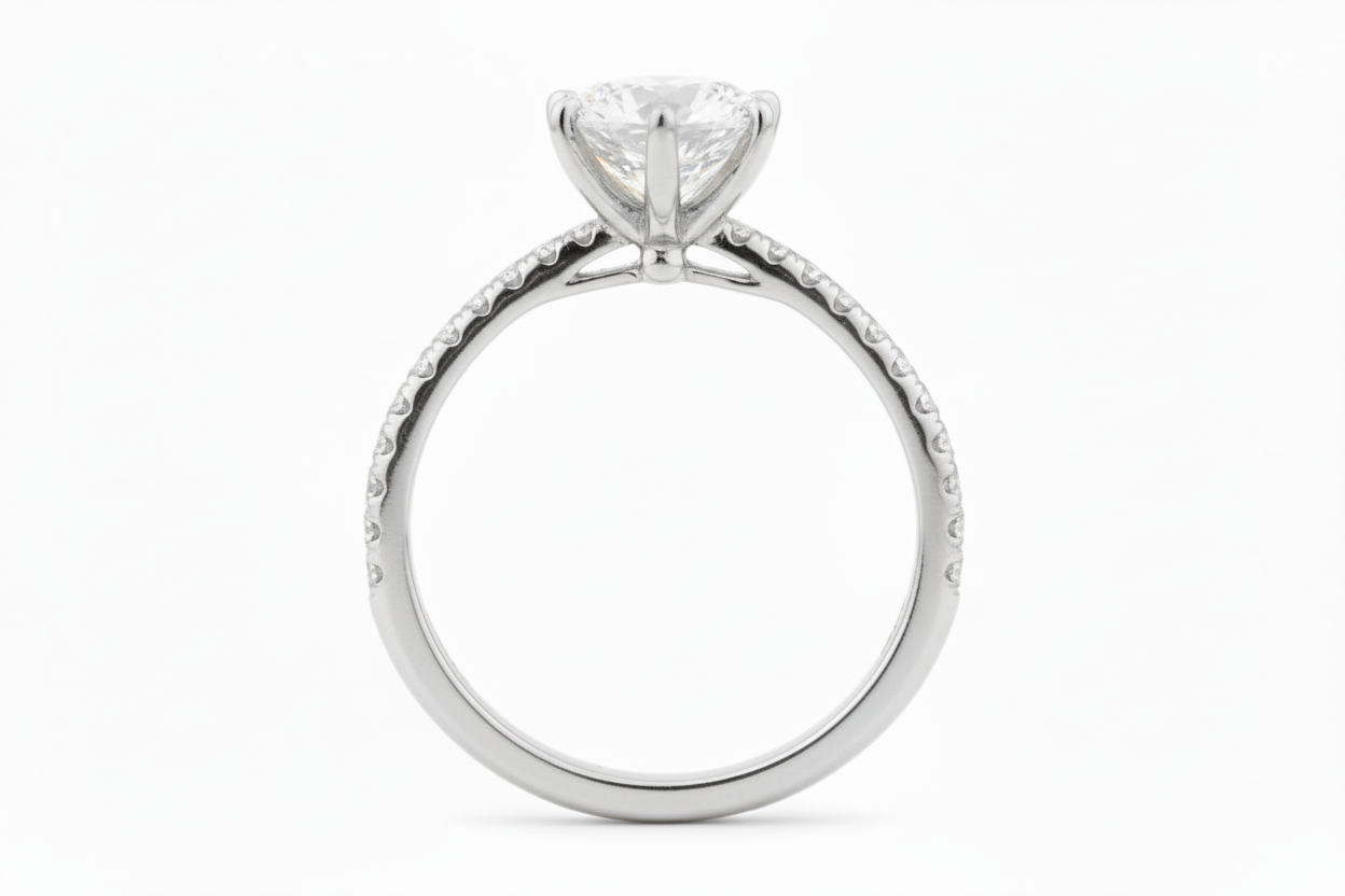 White Gold Ring - Front