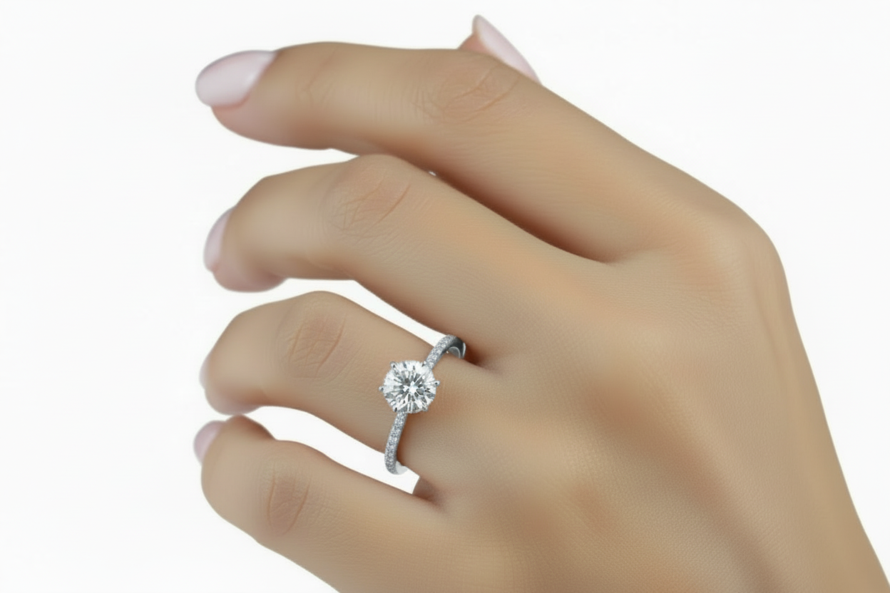 White Gold Ring - On Hand