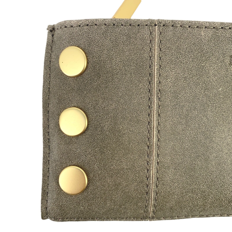 110 NORTH Bifold Wallet in Pewter/ Gold