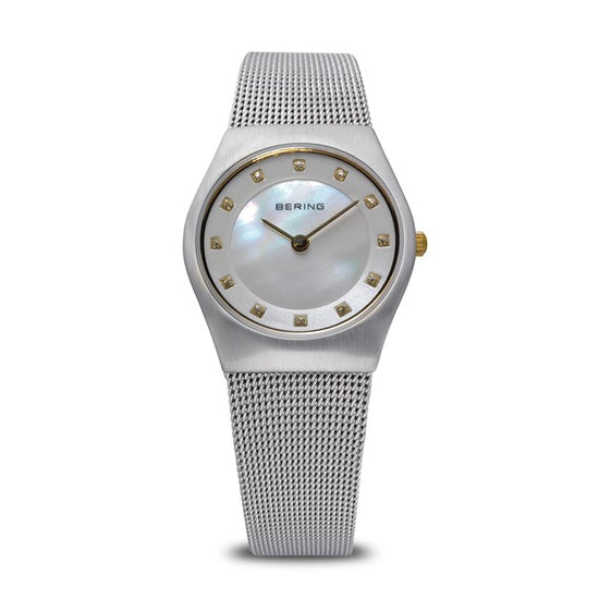 Ladies Classic Watch with MOP Dial & Milanese Strap in Brushed Silver