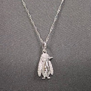 Load image into Gallery viewer, 14K Diamond Penguin Pendant-Necklace
