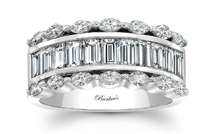 14KW Marquise & Baguette Diamond Band