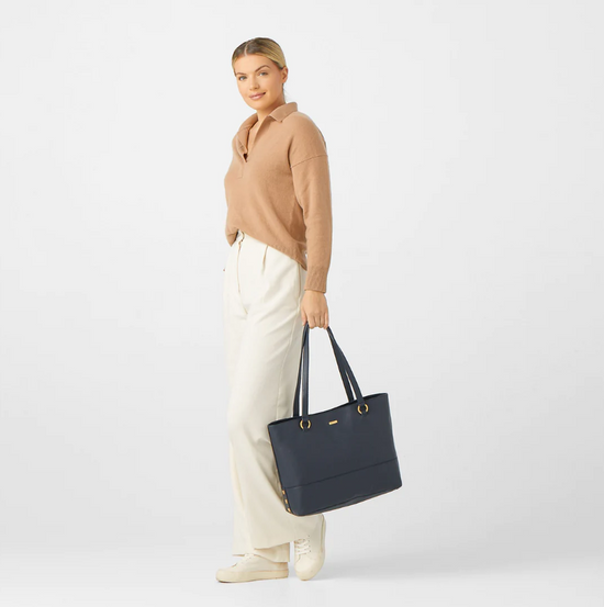 Load image into Gallery viewer, ANDERSEN Tote in Navy Tides/ Gold
