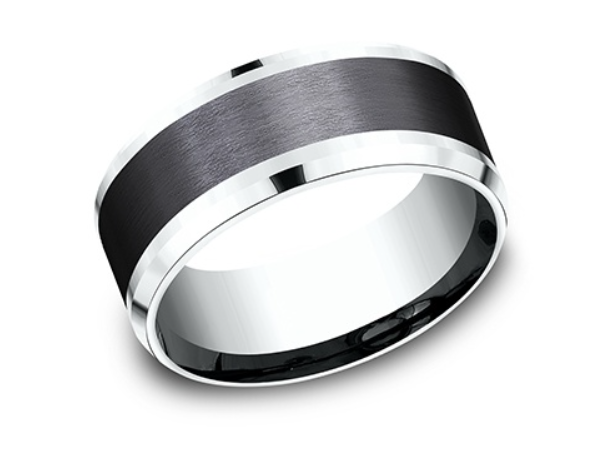 Load image into Gallery viewer, Benchmark 9mm 14k Gold and Titanium Comfort Fit Wedding Band with Satin Finish
