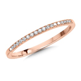 10K Rose Gold 1/10 ctw Diamond Stackable Band