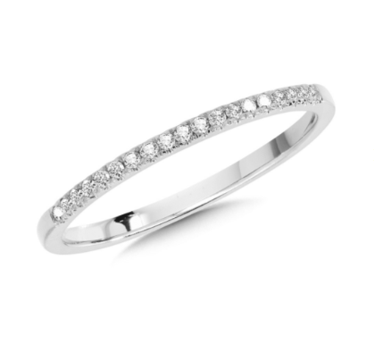 1/10 ct Slim Diamond Stackable Band in 14KW