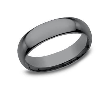 Load image into Gallery viewer, 6.5mm Darkened Tantalum Regular Dome Comfort Fit Wedding Band w/ Polished Finish

