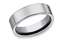 Load image into Gallery viewer, 7mm Polished Tungsten Comfort Fit Wedding Band w/ Flat Edges
