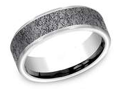 7mm Tungsten Comfort Fit Wedding Band w/ Concrete Center & Polished Edges