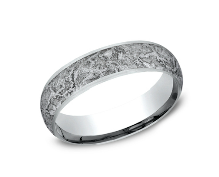 6mm Cobalt Comfort Fit Wedding Band w/ Splatter Pattern