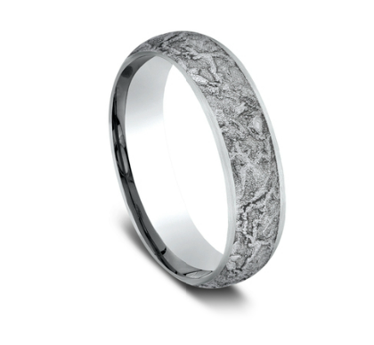6mm Cobalt Comfort Fit Wedding Band w/ Splatter Pattern