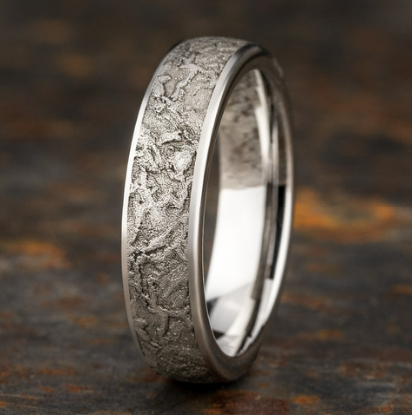 6mm Cobalt Comfort Fit Wedding Band w/ Splatter Pattern