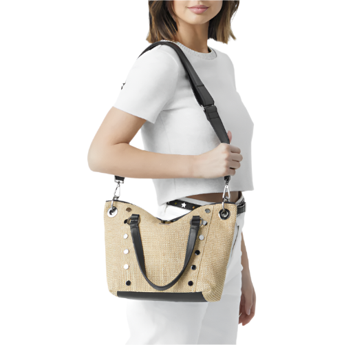 DANIEL MED Handbag in Chapparral Raffia