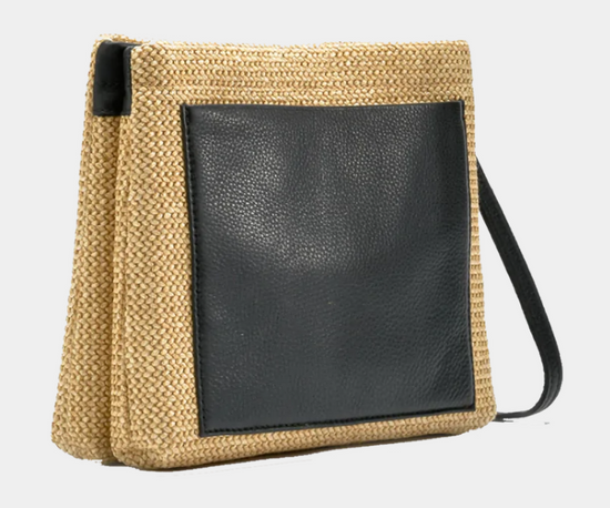DUKE Crossbody Bag in Chaparral Raffia/ Gunmetal