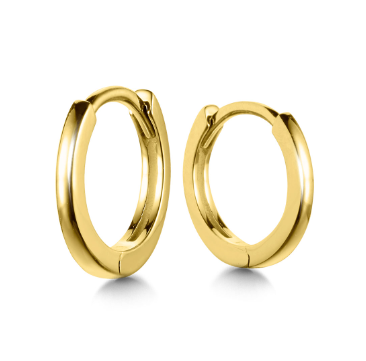 7.5 MM Huggie Hoop Earrings in 14KY