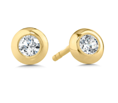 1/5 ct. Bezel Set Stud Earrings in 14K Yellow Gold