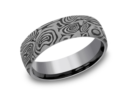 Load image into Gallery viewer, THE VORTEX - 6.5mm Comfort Fit Tantalum Wedding Band with Unique Tamascus Design
