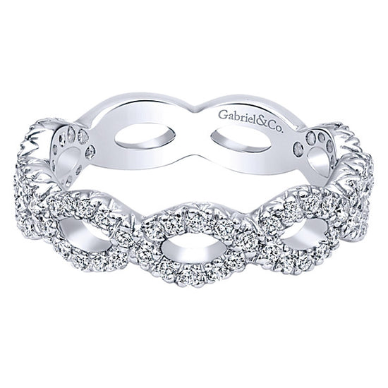Gabriel & Co 14k White Gold Woven Openwork Stackable Band