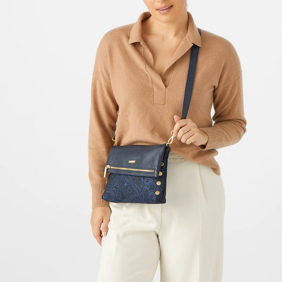VIP MED Crossbody Clutch in Satin Tides/Gold