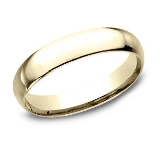 Benchmark 4mm 14k Gold Regular Dome Comfort Fit Wedding Band with Polished Finish